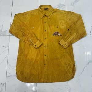 VTG 90s Factory Artwear Native American Fringe Mens S Long Sleeve Button Up